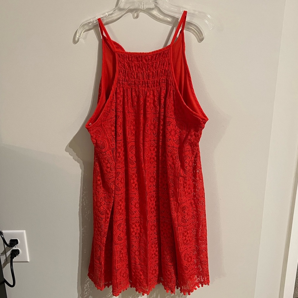 Michelle Coral Halter Summer Dress with Tie Back Size L
